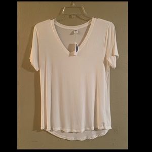Old Navy Luxe V-Neck Tee Womens Size X-Small White